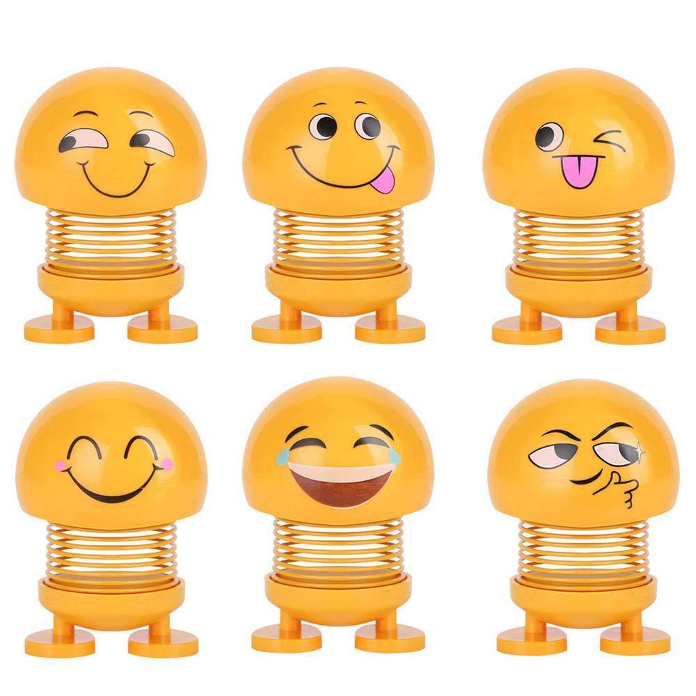 Aksesoris Mobil Kepala Boneka Emoticon Lucu Senyum Bisa Goyang