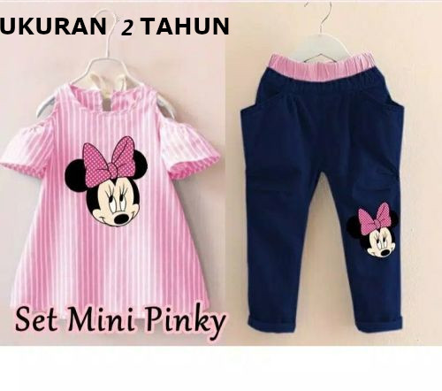 KITA ONLINE-[GRATIS ONGKIR/COD] SETELAN STRIPY MINNIE//SETELAN ANAK PEREMPUAN MURAH LUCU KOREAN STYLE KOREA BAYI BALITA CEWEK 1 2 3 4 TAHUN KEKINIAN TERBARU KEREN/ BAJU