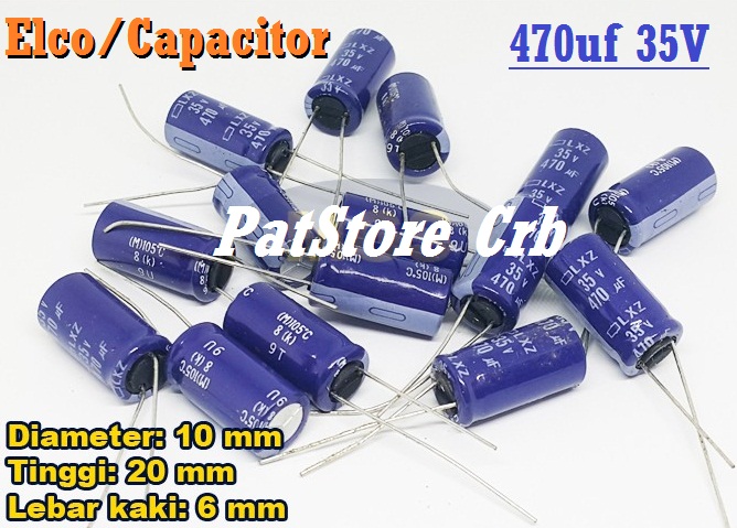 10 Pcs Capacitor Elco 470uf 35v Kapasitor Elko 470uf 35v Kondensator Lazada Indonesia