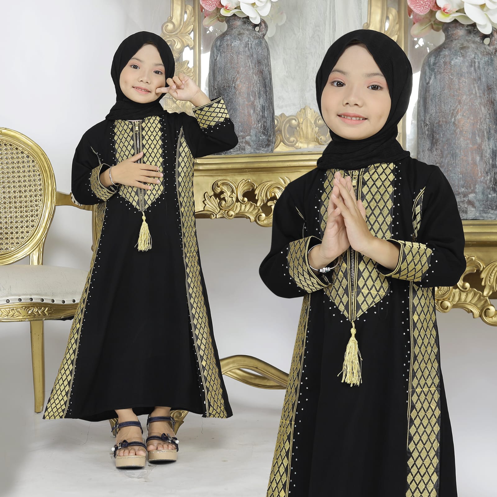 Gamis Abaya Turkey Anak Hitam Namira Kids Muslim Syari Anak Model Terbaru  2022 Perempuan Cewek Muslimah Anak 12 Tahun Set Jilbab Abaya Couple Ibu dan  Anak Ym deFashion Baju Dress Gamis Abaya