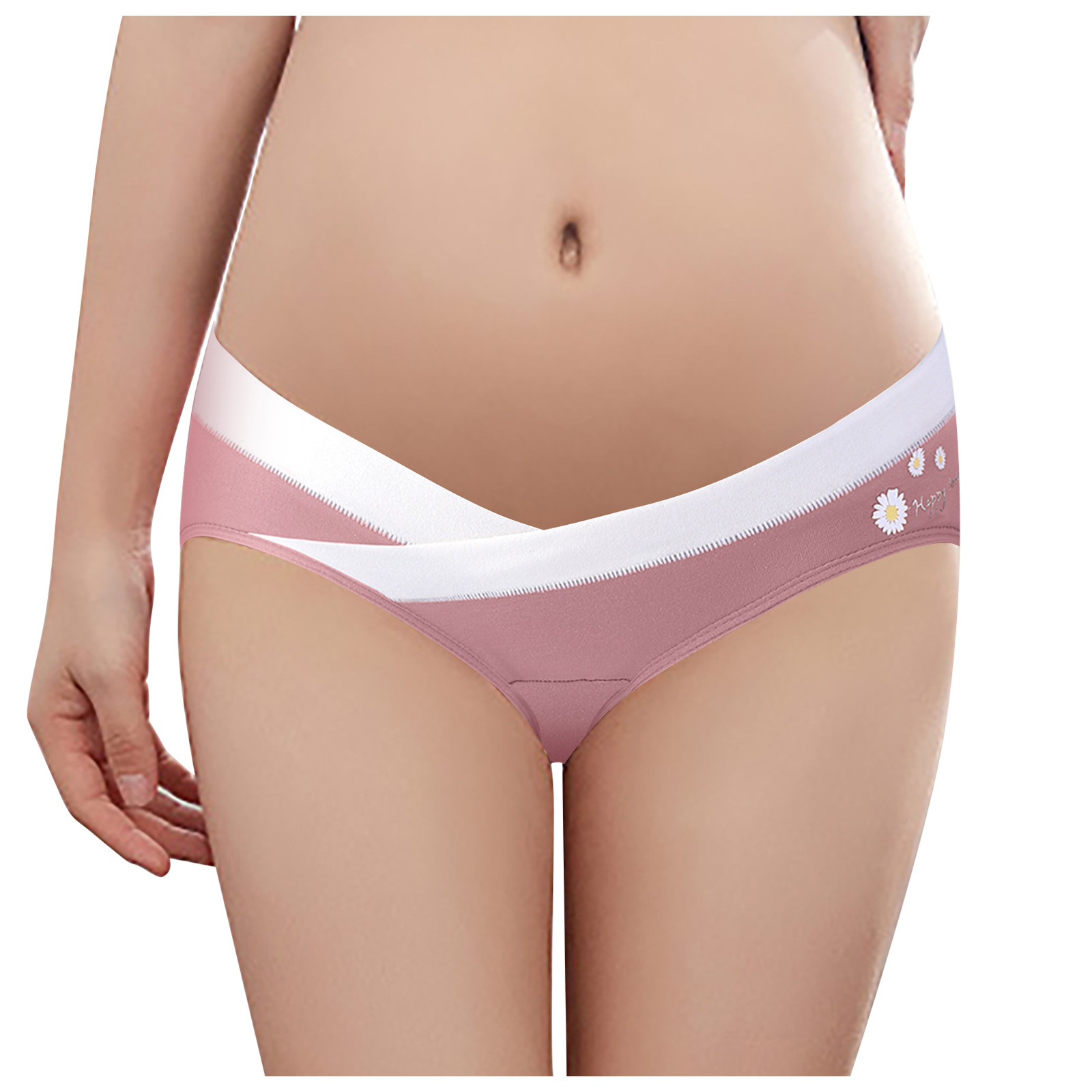 รุ่น WEIJI Breathable V-ประเภทชุดชั้นในเอวต่ำตั้งครรภ์กางเกงกางเกงในสตรีมีครรภ์กางเกงการตั้งครรภ์กางเกงขาสั้น