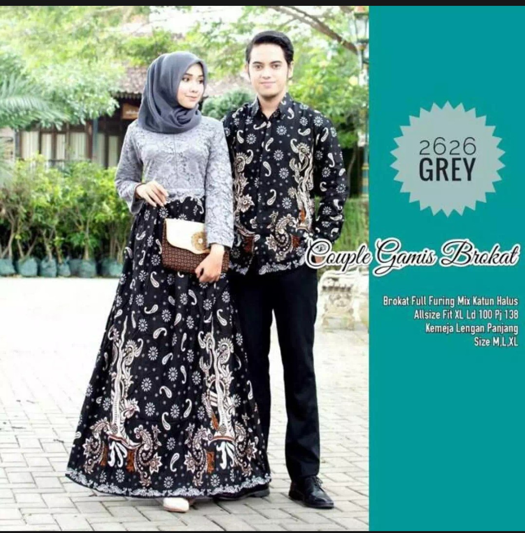 35+ Ide Baju Batik Couple Gamis Modern