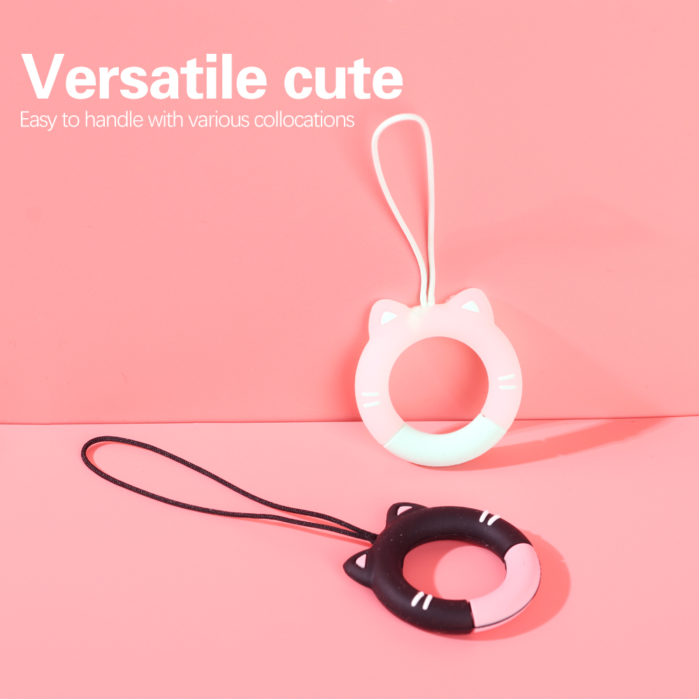 FASHION ADELAIDE Multicolor Soft U Disk Earphone Protective Case Mobile Phone Lanyard Anti-Lost Pendant Silicone Ring