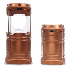 AIUEO Lampu Camping 6 LED Rechargable Solar Telescopic Bivouac Lantern Portable - Gold