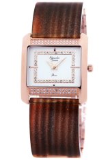 Alexandre Christie 2535 - Jam Tangan Wanita - Stainless Steel Combinasi Mika Coklat - Rosegold