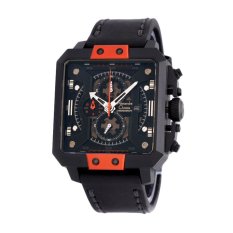 Alexandre Christie 6395 Mclipbaor - Jam Tangan Pria - Leather Strap - Orange Hitam