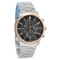 Alexandre Christie - Jam Tangan Pria - Stainless - Silver Dial Hitam - AC6346
