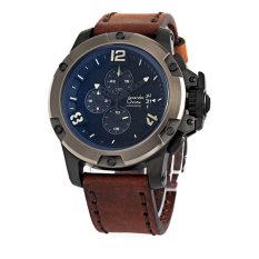 Alexandre Christie - Jam Tangan Pria - Tali Kulit- Cokelat 6295