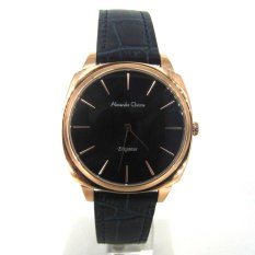 Alexandre Christie - Jam Tangan Wanita - Rosegold-Hitam - Strap Hitam - 8483