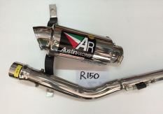 Austin Racing Knalpot Racing Gp2R titanium can Full System untuk Yamaha R150/Sabre