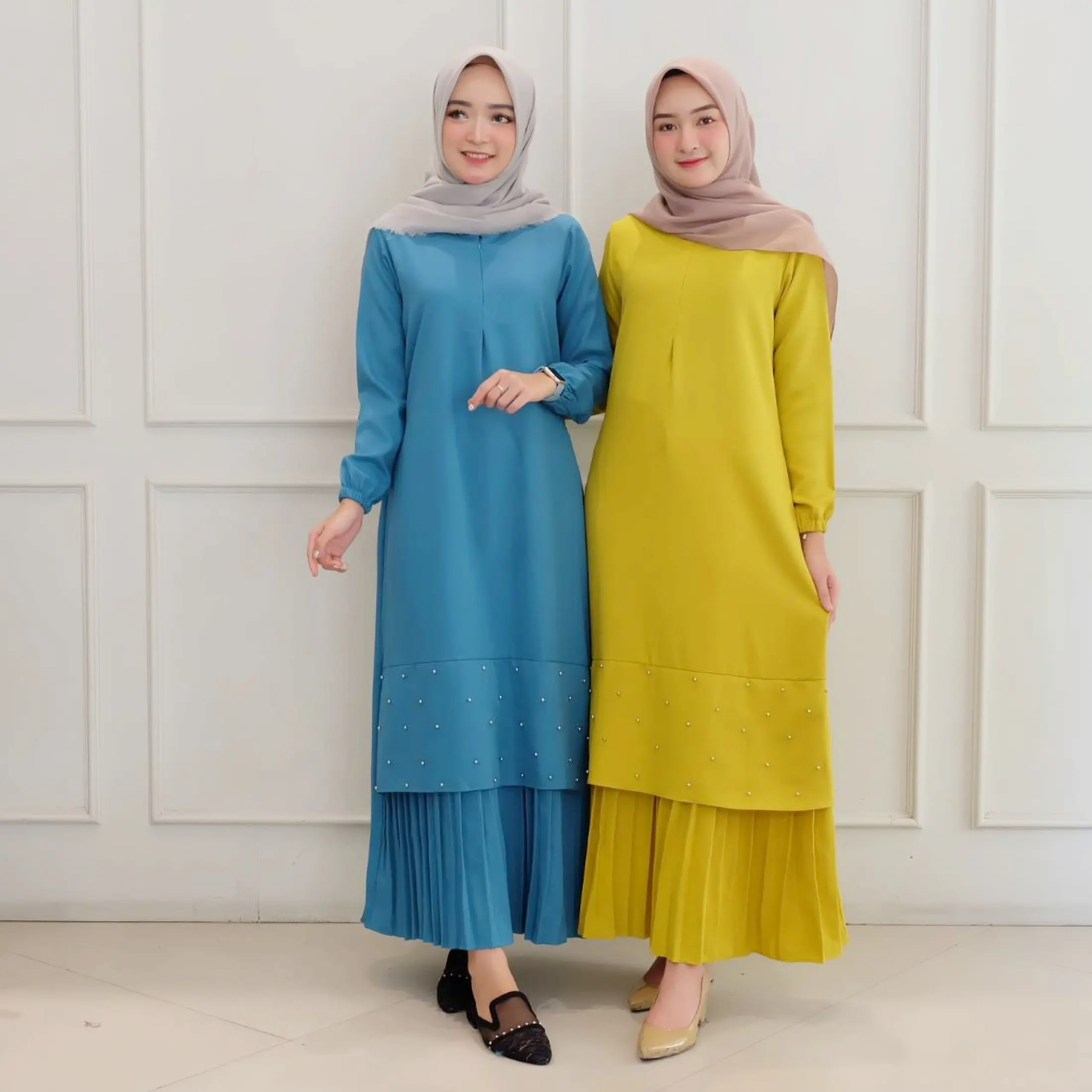 Gamis Gandiva Maxi Biru Tosca Lemon Termurah Dress Muslim Promo Lazada Indonesia