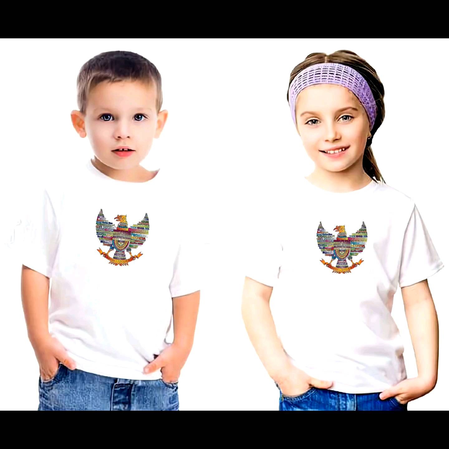 Kaos Anak Garuda Baju Oblong Anak Lengan Pendek Atasan Anak Unisex Cod 2-16Th