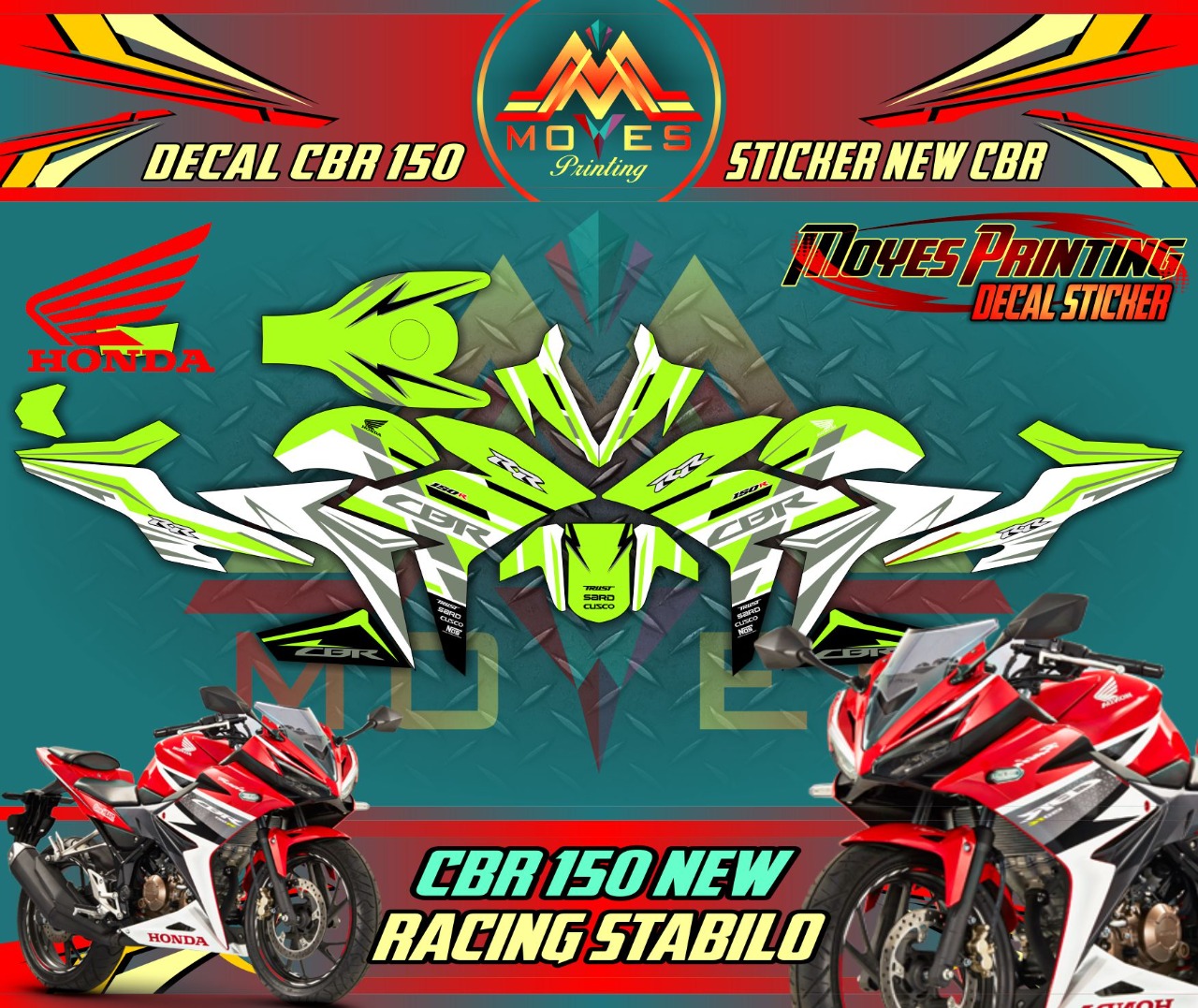 Decal Cbr 150 New Warna Hijau Stabilo Decal Cbr 150 New Decal Stiker Cbr 150 New Stiker Cbr 150 New Stiker Motor Cbr 150 New SPEC B Lazada Indonesia