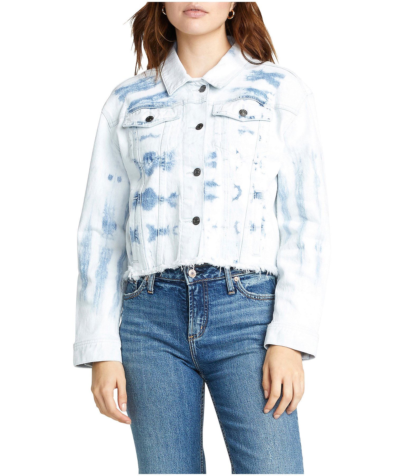 JAKET JEANS REMAJA CEWEK TIE DYE BLUE 