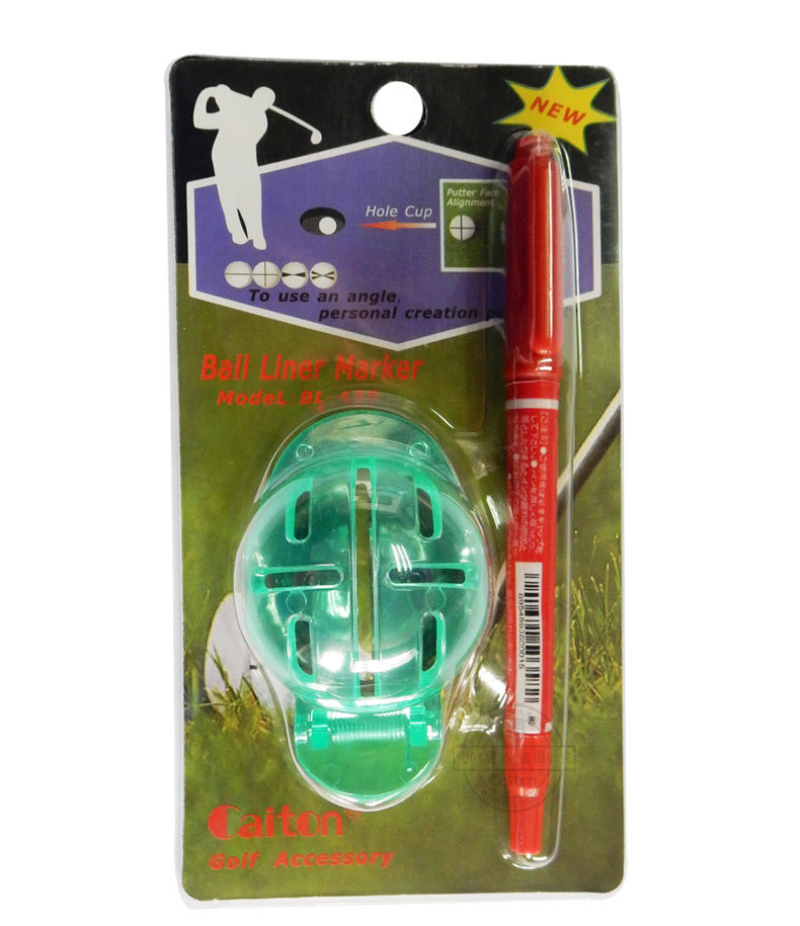 ลูกกอล์ฟที่ขีดเส้น Golf Scribe ลูกกอล์ฟพลาสติกลูกกอล์ฟวาดเส้นเครื่องหมายเครื่องมือจัดตำแหน่ง (รวมปากกา)