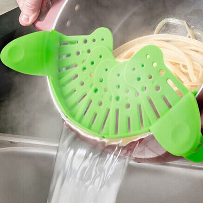 Gambar Silicone Colanders Kitchen Clip On Pot Strainer Drainer For Draining Excess Liquid Univers Draining Pasta Vegetable Cookware 1 1 1 1
