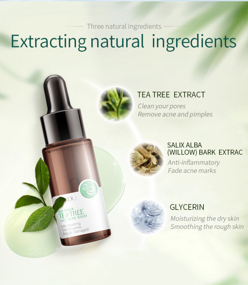 LADES LAIKOU 17Ml Sakuraเซรัมเข้มข้นHyaluronic Acid Face Serum Vitamin C Nicotinamide Tea Tree Essence Moisturizing Whitening Anti-Wrinkle Firming Essence Skin Careเรือใน24ชั่วโมง