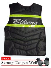 Bikers Rompi + Bonus Sarung Tangan Woll - Hitam