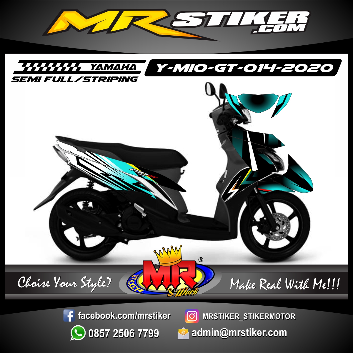 Decal Stiker Variasi Motor Yamaha Mio GT Grafis Simpel Minimalis Lazada Indonesia