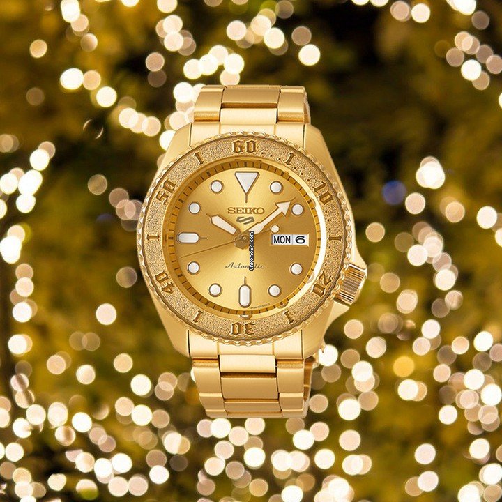 Seiko 5 Sports SRPE74k1 Gold Dial Gold Stainless Steel | Lazada Indonesia