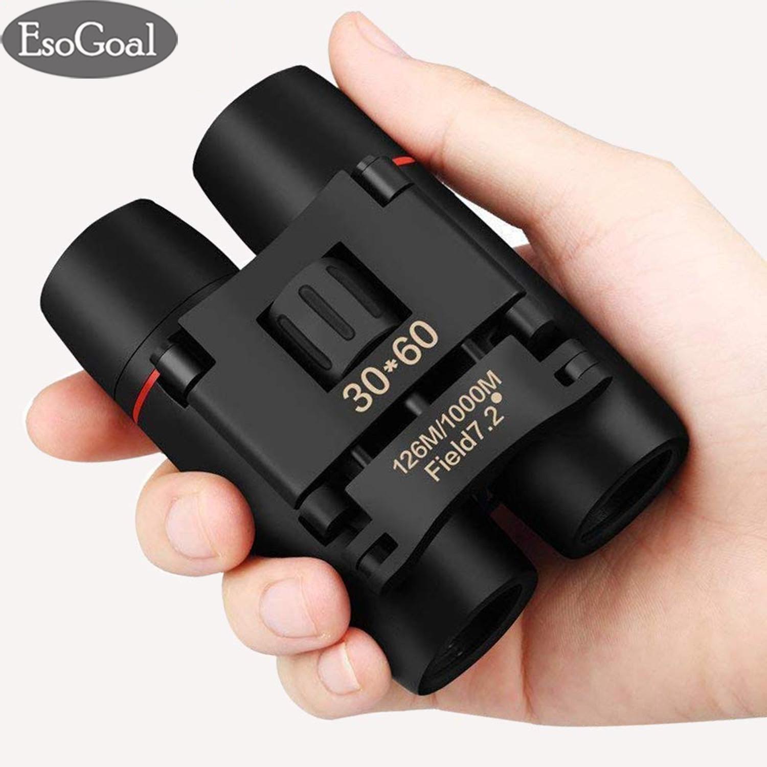 EsoGoal Mini Folding Binoculars, 30 x 60 Telescope Lens Small Binoculars Compact for Adults Kids, Mini Binocular for Bird Watching Traveling Sightseeing, Lightweight Pocket Folding Binoculars for Concert Theater Opera