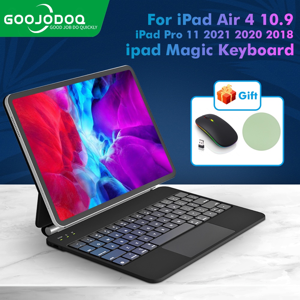 2022 GOOJODOQ for Magic Keyboard Case For iPad Air iPad Pro 11 2021  Floating Cantilever Keyboard Cover wireless bluetooth keyboard