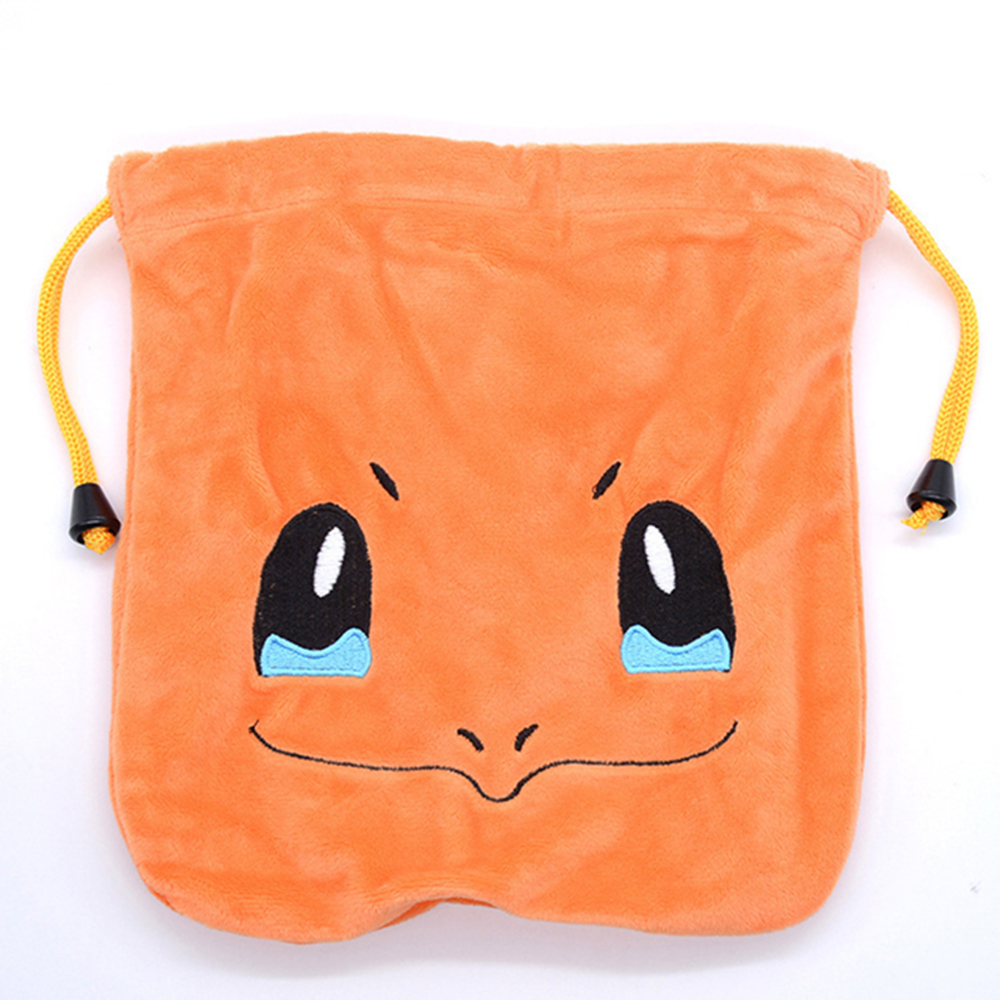 MAIFU 1Pcs ฟิกเกอร์น่ารักตุ๊กตาหนานุ่ม Bulbasaur Charmander ถุงเก็บลายการ์ตูน Drawstring พ็อกเก็ต Pikachu กระเป๋าใส่เหรียญ