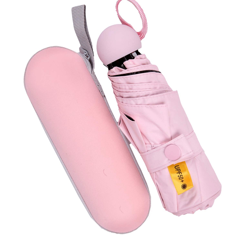 Mini Travel Sun & Rain Umbrella Lightweight Windproof Portable Umbrella Compact Parasol with UV Protection