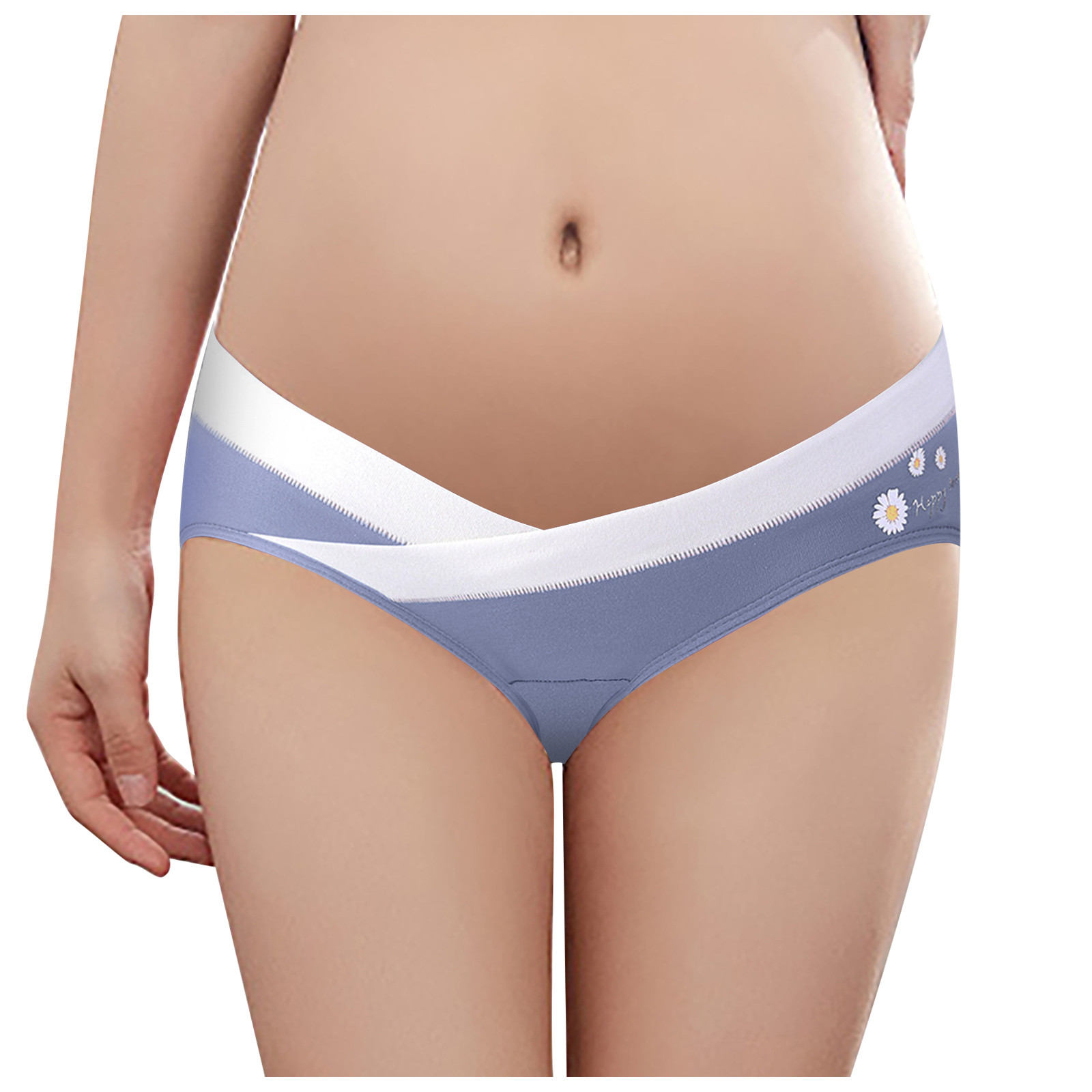 รุ่น WEIJI Breathable V-ประเภทชุดชั้นในเอวต่ำตั้งครรภ์กางเกงกางเกงในสตรีมีครรภ์กางเกงการตั้งครรภ์กางเกงขาสั้น