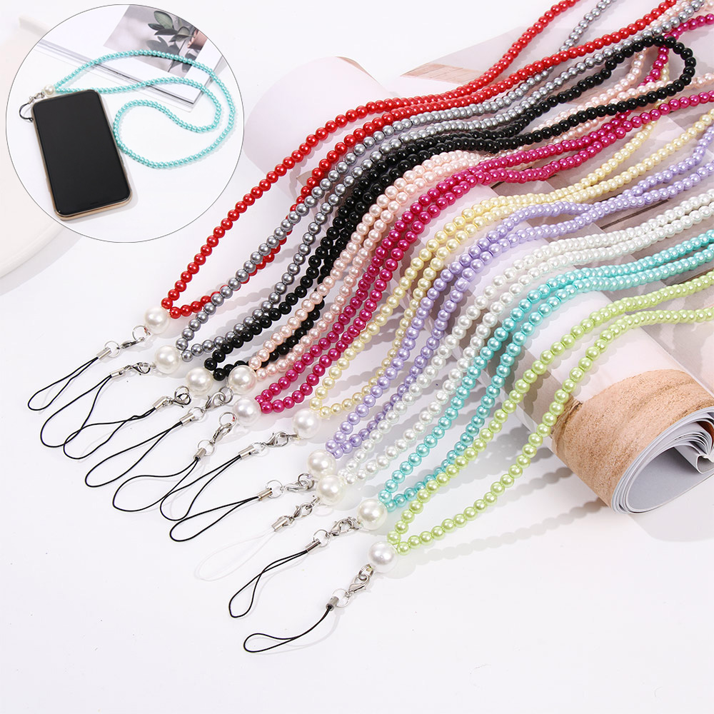 PU10703703603 New Fashion Colorful Camera Sling Pearl Hanging Cord Mobile Phone Strap Phone Chain Lanyard Rope