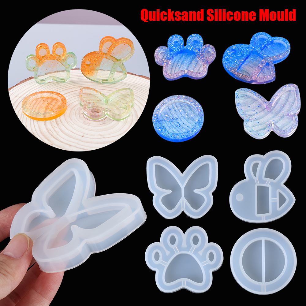 MEMORY SPORTS Butterfly UV Epoxy Jewelry Making Tools Crystal Pendant Hanging Tags Quicksand Silicone Mould Shaker Resin Mold Key Chain Molds