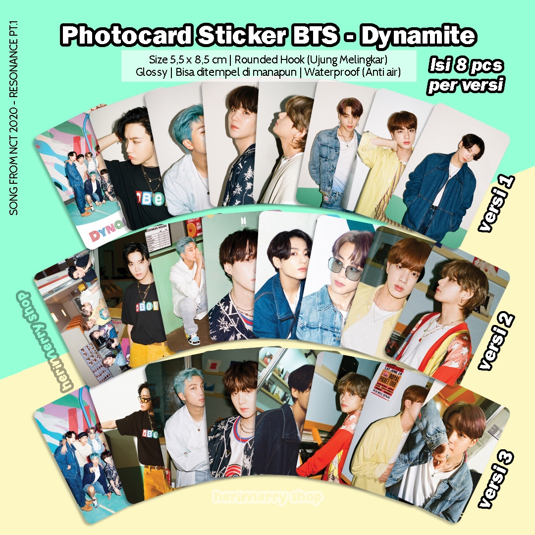 DAPAT PCS) Photocard Sticker BTS Dynamite Unofficial Kartu
