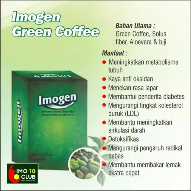 Bisa Cod Imogen Green Coffee Asli Kopi Hijau Pelangsing Exitox Coffee Bean Lazada Indonesia