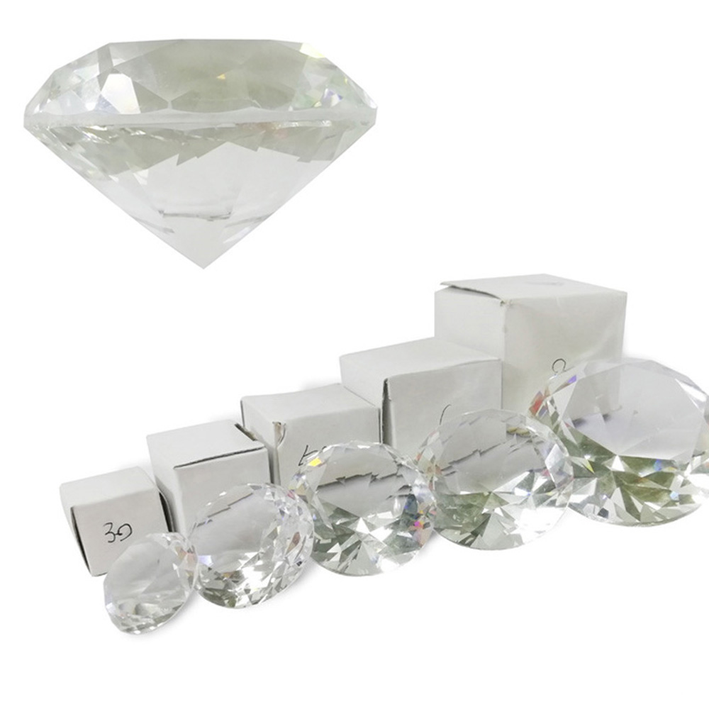 IQY Craft Romantic Chrismas Gifts Home Decoration Party Adornment Clear Glass Raw Gemstone Faceted Cut Crystal Diamond