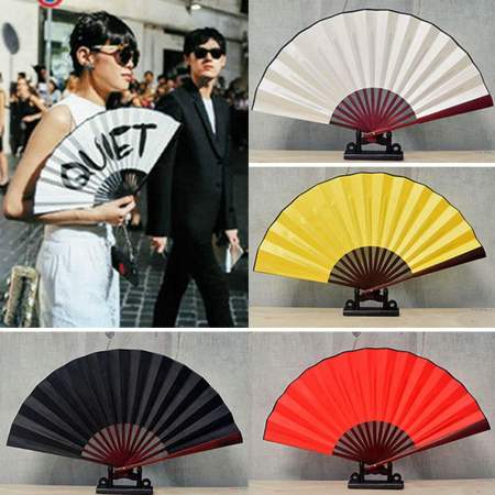 Chinese Calligraphy DIY Blank Cloth Hand Folding Fan by XIEGK