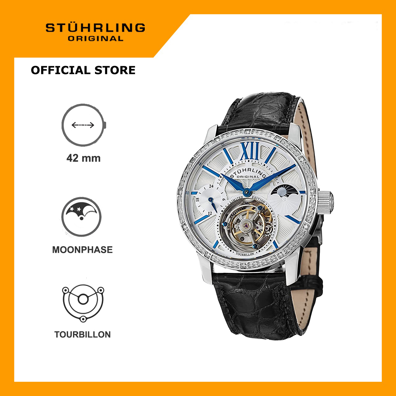 stuhrling diamond watch