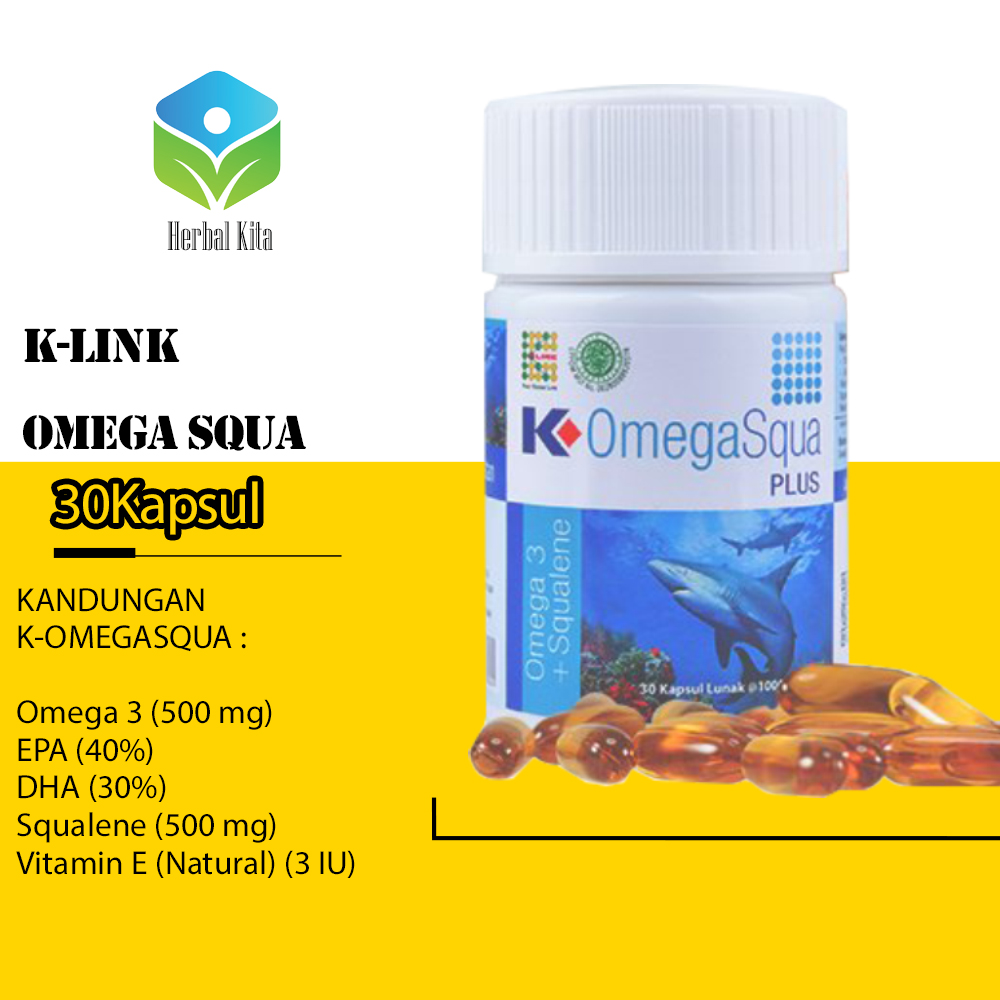 Promo Obat Herbal Termurah Kapsul Minyak Ikan Salmon Omega 3 Squalene Omega  Squa K Link | Lazada Indonesia
