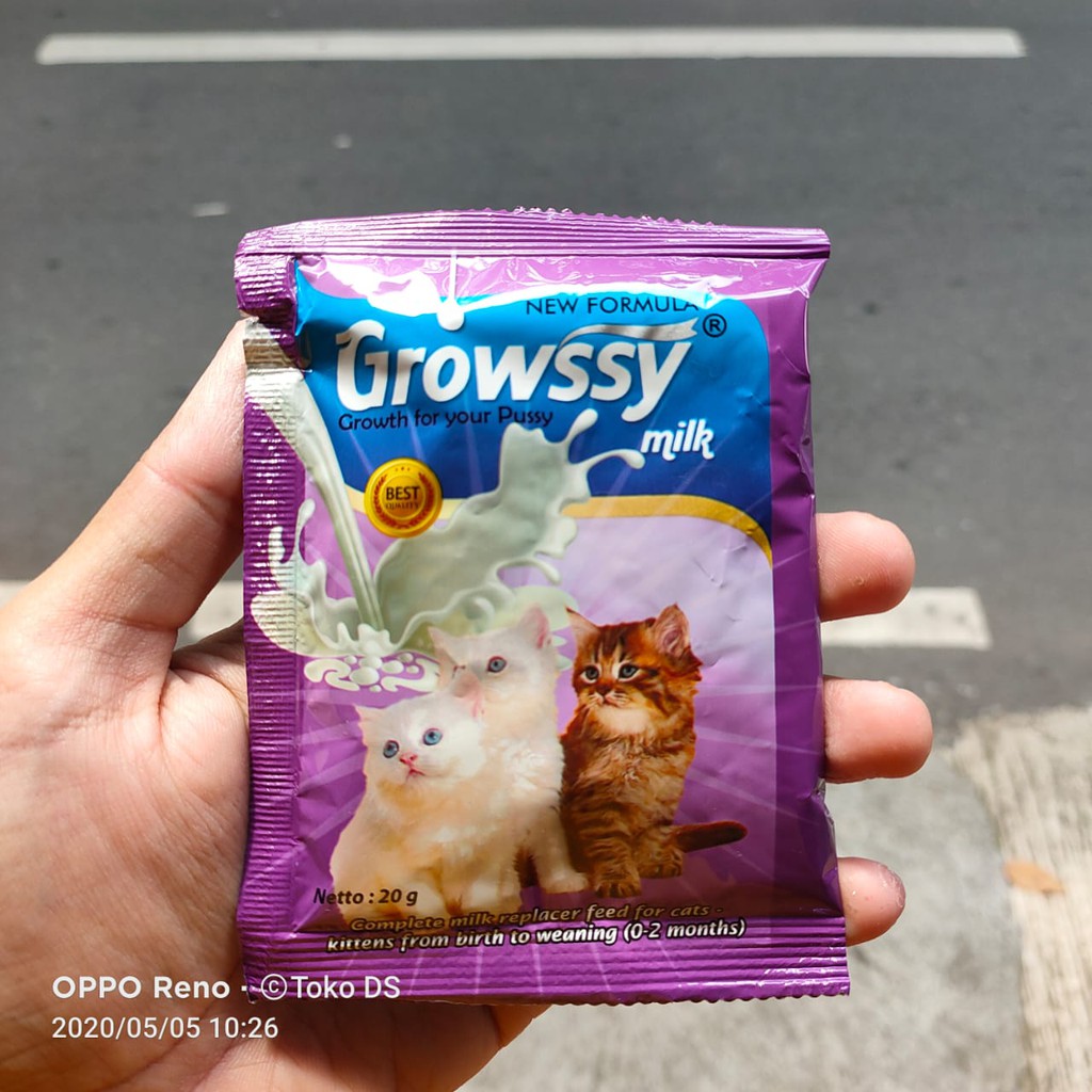 Paket 10 sachet Susu Kitten Growssy Sachet untuk Kucing Plus Dot 