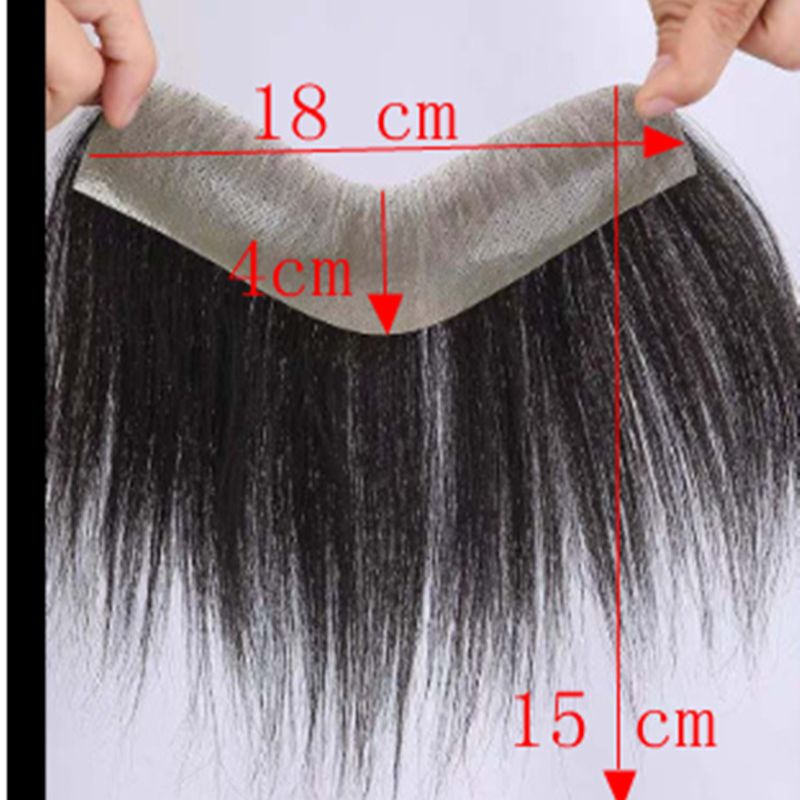 TSE Tóc Giả Miếng Dán Tóc Giả Cho Nam Tóc Giả Tóc Thật Tóc Mái Che Trán Cao Không Đường May Giấu Kín