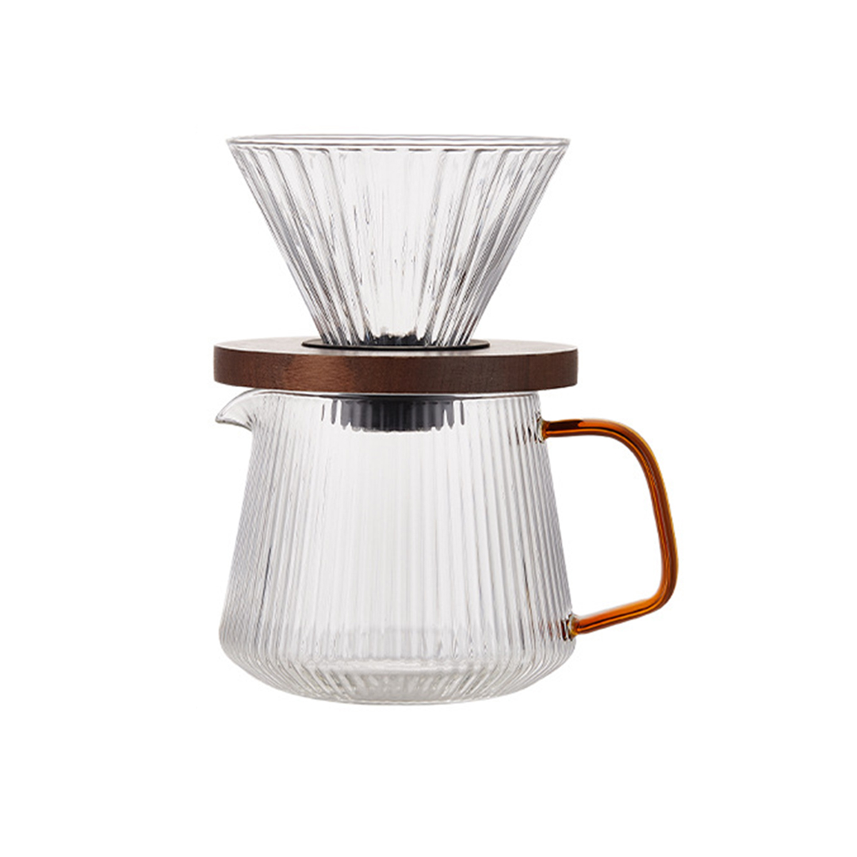 Pour over Coffee Dripper Coffee Pot Coffee Server Coffee Maker Brewing Cup V02 Glass Coffee Funnel Drip Coffee Set B