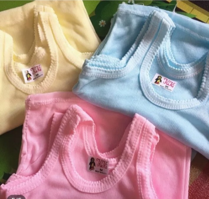labeling -12 Pcs Kaos singlet bayi & balita S M L & XL Murah ( 1 Lusin )