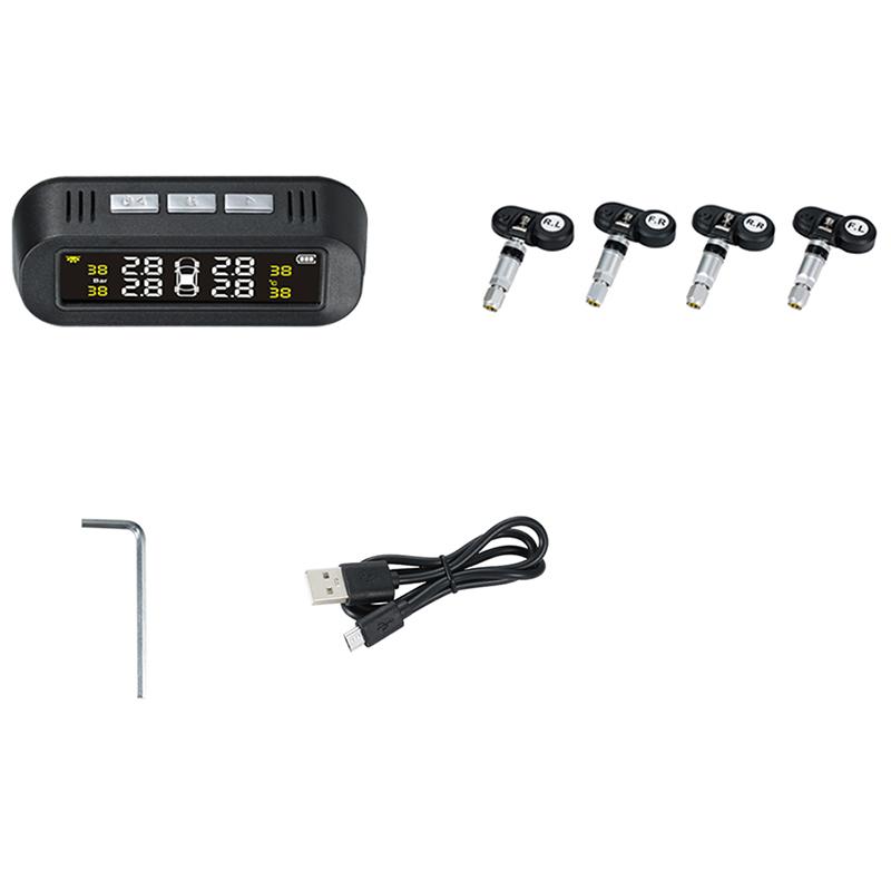 Tpms Solar Power Universal,Wireless Tire Pressure Monitoring System With 4 Internal Sensors,Real-Time Displays 4 Tires'Pressure And Temperature Tpms Solar Power Universal,Wireless Tire Pressure Monitoring System With 4 Internal Sensors,Real-Time Displays 4 Tires'Pressure And Temperature