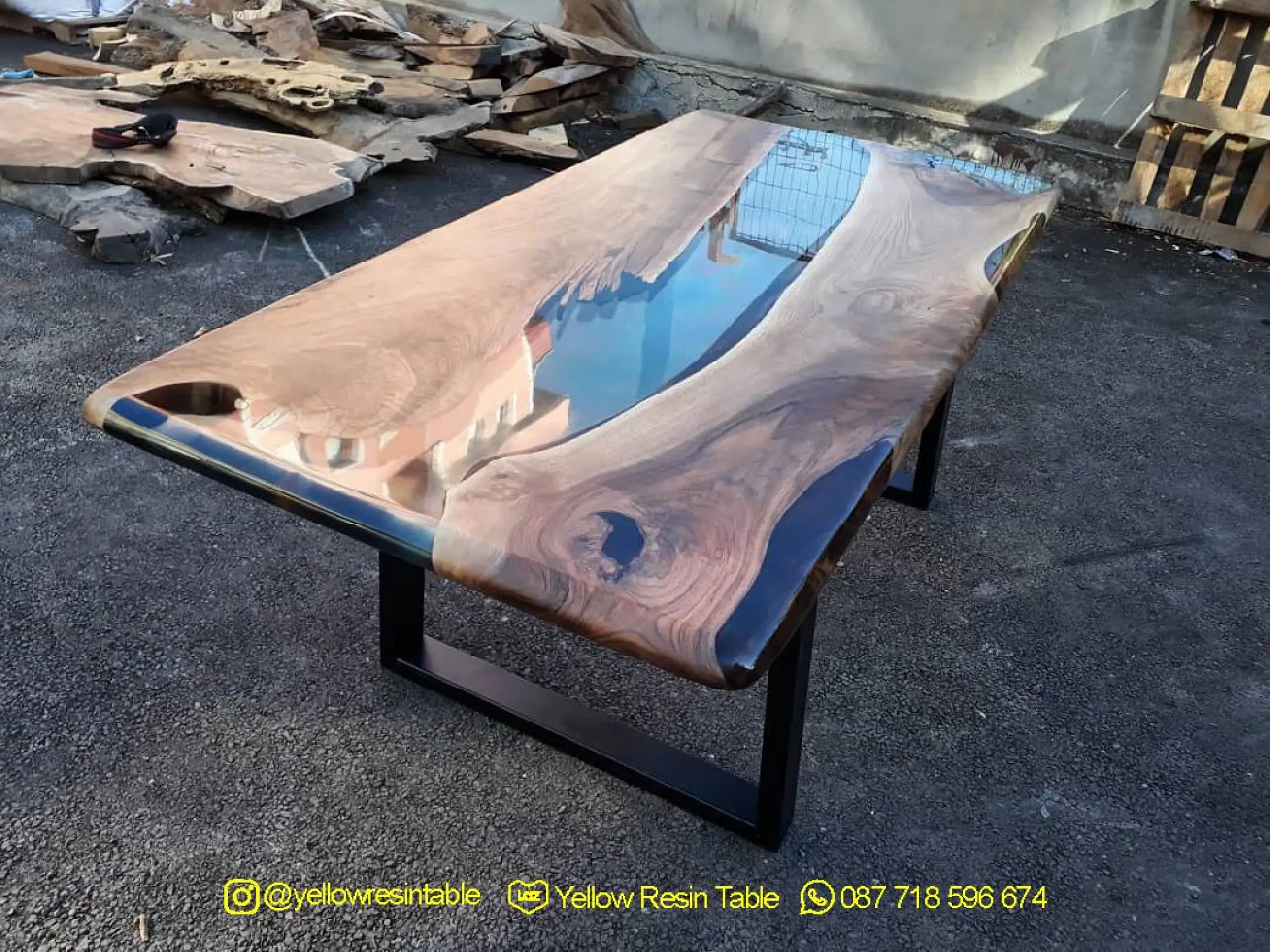 Meja Resin Epoksi Bahan Kayu Jati Solid Berkualitas Tinggi Nuansa Klasik Promo 5 Pembeli Pertama Lazada Indonesia