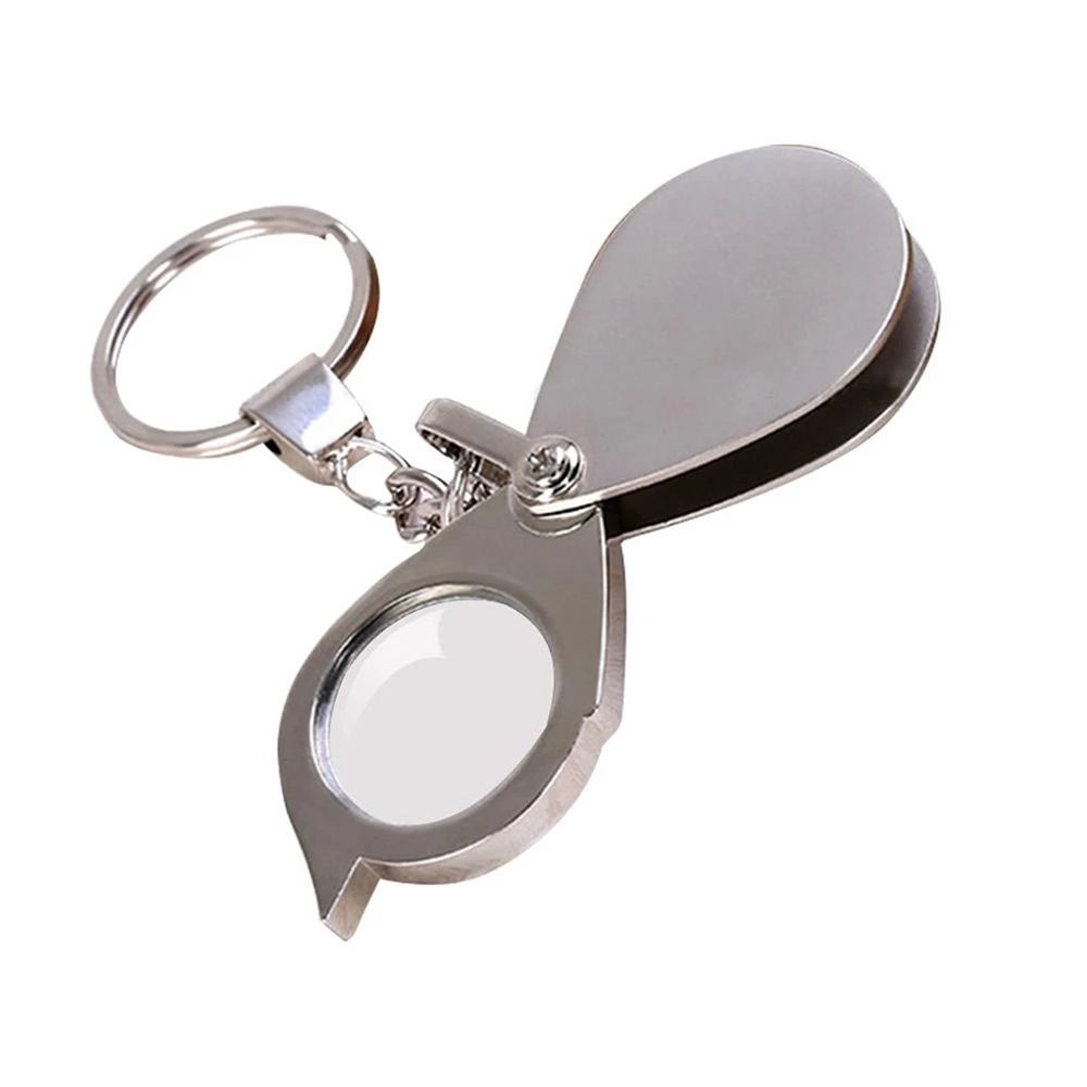TRADER Chuyên nghiệp Cầm tay HD Thủy Tinh bền Loupe Magnifying Glass Lens Móc Chìa Khóa Kính Lúp Gấp Kính Lúp 15X