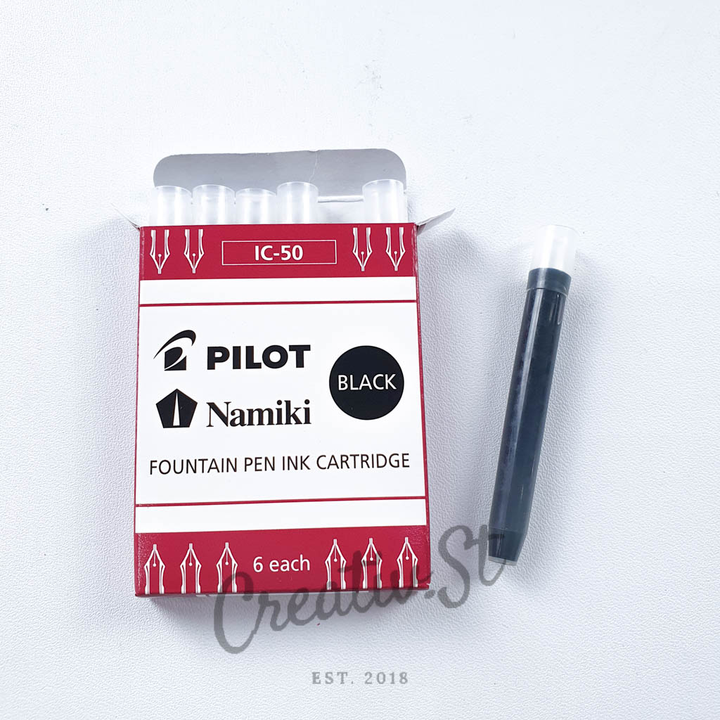 BLACK IC-50 6 x PILOT Namiki Fountain Pen Ink Cartridge Refills
