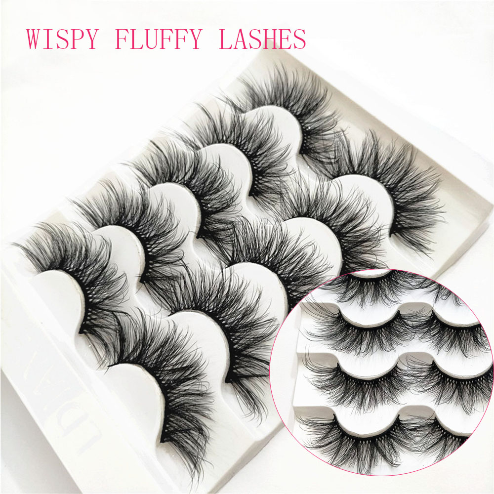 DAOQIWANGLUO SKONHED 5 Pairs Eye Makeup Tools Cruelty-free Mixed Styles ThickLong Wispies Eye Lashes 3D Faux Mink Eyelashes 3D Faux Mink False Eyelashes Eyelashes Extension