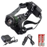 Genwiss Zoom Headlamp LED Torch light CREE XM-L2 2*18650 Head lamp Rechargeable Zoomable 5000Lm super T6 for Camping Biking Working Hunting Fishing Riding Walking (Intl)