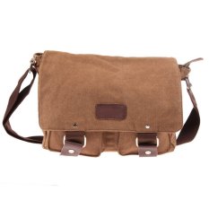 HKS Coffee Mens Vintage Canvas Satchel Shoulder Messenger Camping Hiking Bag (Intl)