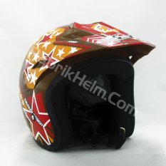 JPN Helm Cross PC18 Motif Star Coklat
