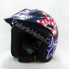 JPN Helm Cross PC18 Motif Star - Hitam